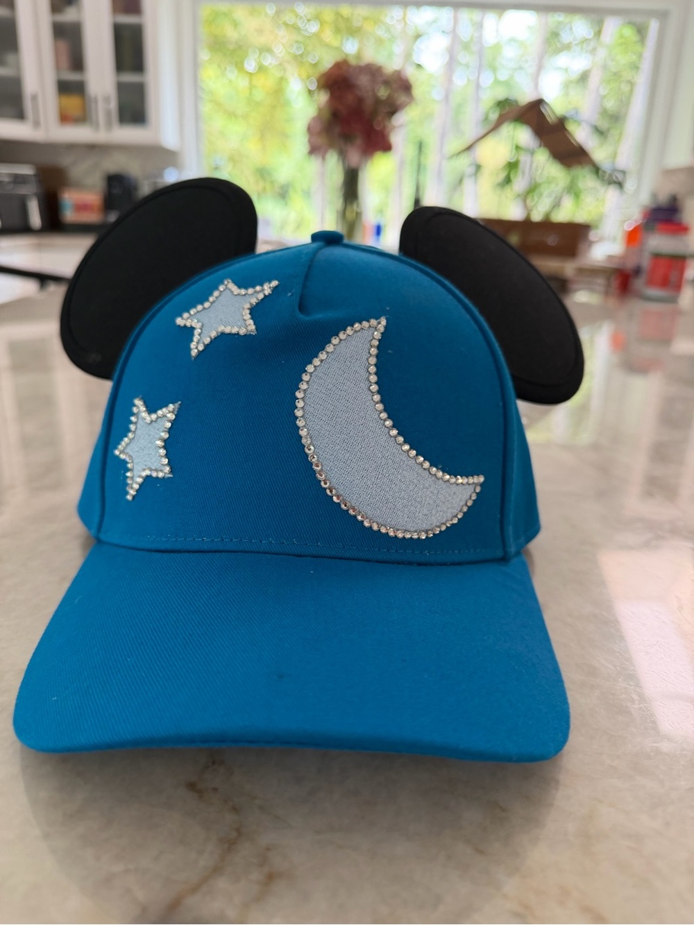 Never Worn Blue Moon & Stars Embellished Mickey Hat with Ear Detail